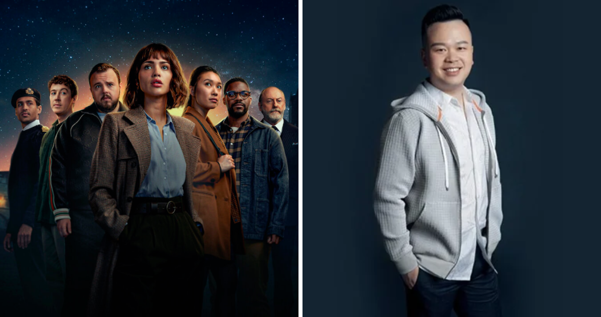 Foto promocional de la serie ‘El problema de los tres cuerpos’ y de su creador, Lin Qi