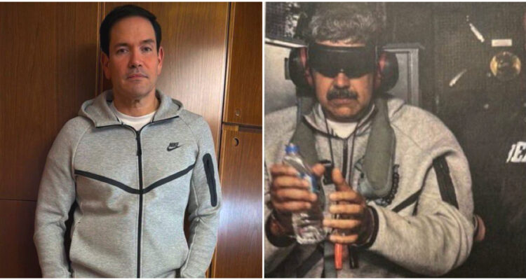 Marco Rubio posa en avión presidencial con el mismo buzo que llevaba Nicolás Maduro durante su captura