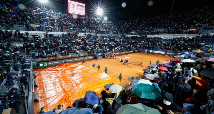Masters de Roma se vio interrumpido por lluvia.