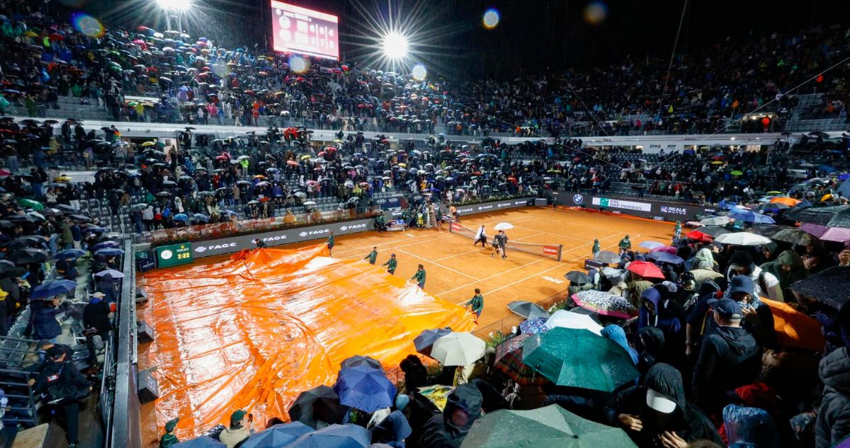 Masters de Roma se vio interrumpido por lluvia.