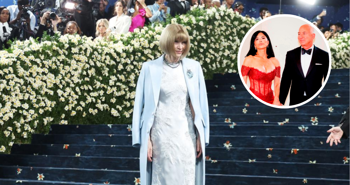 Anna Wintour y en miniatura Lauren Sánchez junto a Jeff Bezos en la MET Gala