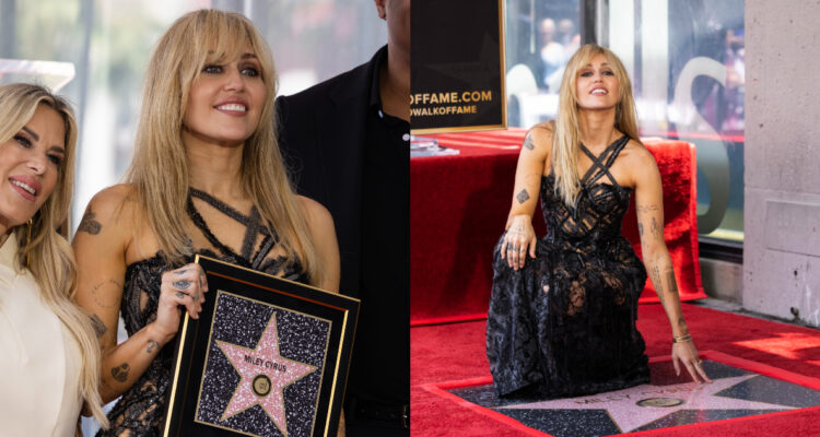 Fotos de Miley Cyrus recibiendo la estrella del paseo de la fama