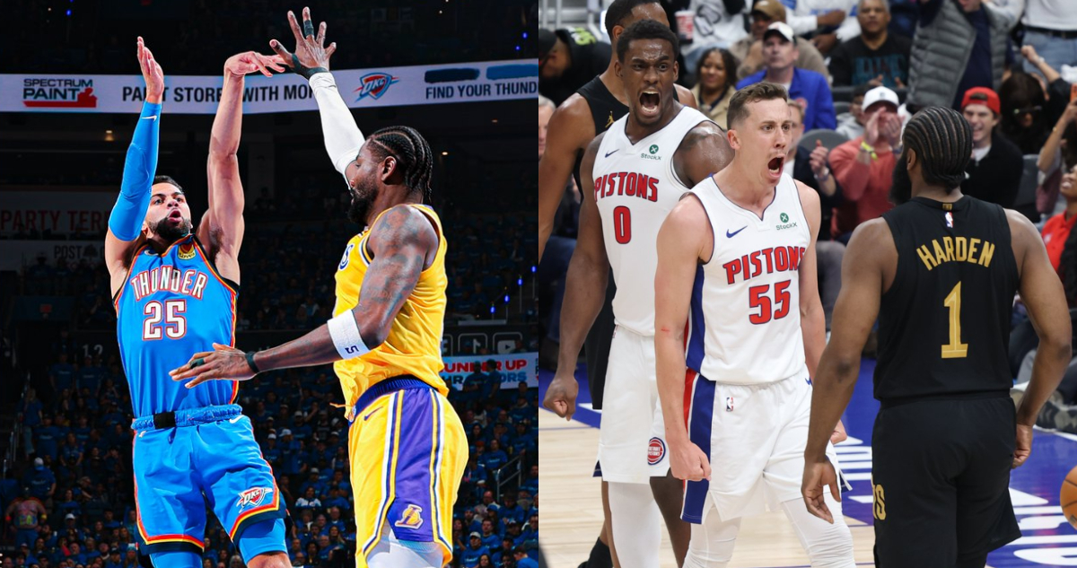 NBA fotos del OKC-Lakers y Pistons-Cavaliers en semis de Conferencia