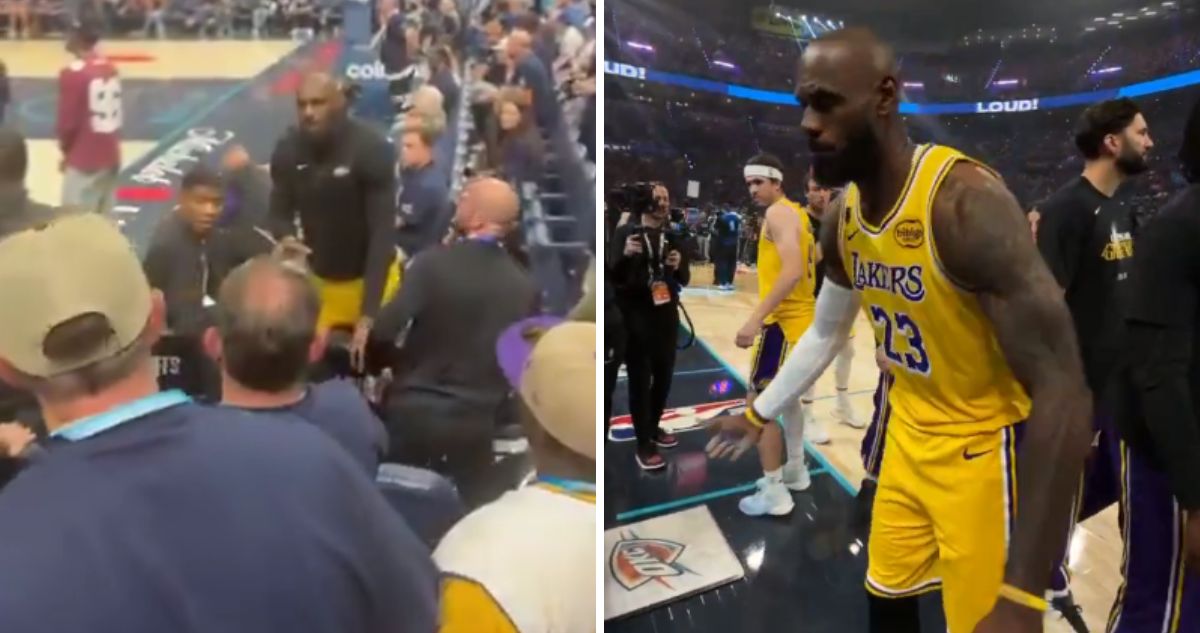 LeBron James confrontó a hincha del Thunder durante duelo de Playoffs de NBA.