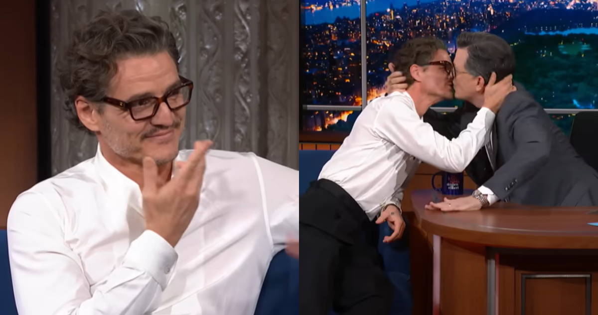 Pedro Pascal y Stephen Colbert