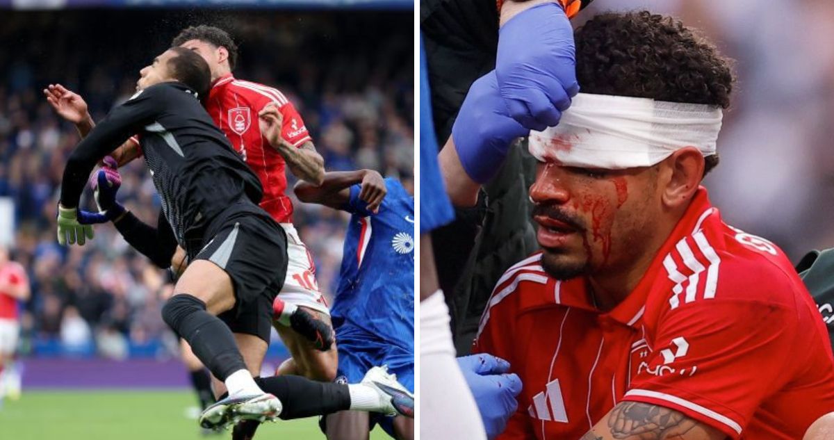 Morgan Gibbs-White y Robert Sánchez chocaron cabeza con cabeza en duelo de Premier League.
