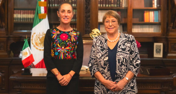 Presidenta de México recibe a Michelle Bachelet y refrenda apoyo a su candidatura para liderar la ONU