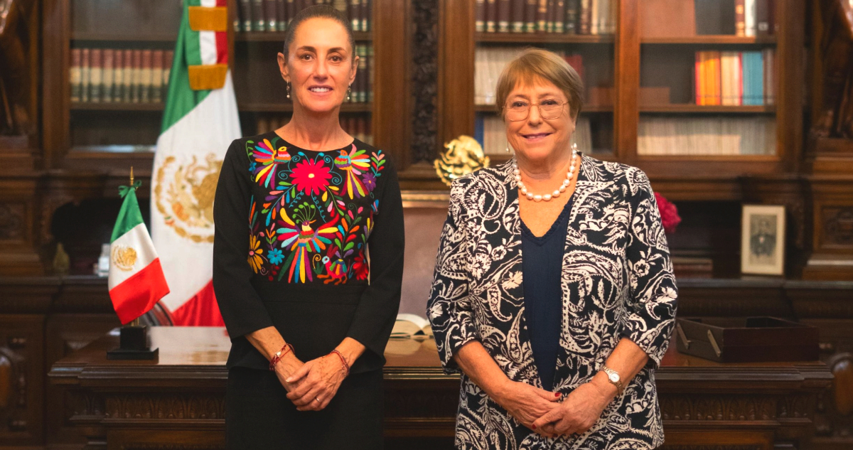 Presidenta de México recibe a Michelle Bachelet y refrenda apoyo a su candidatura para liderar la ONU