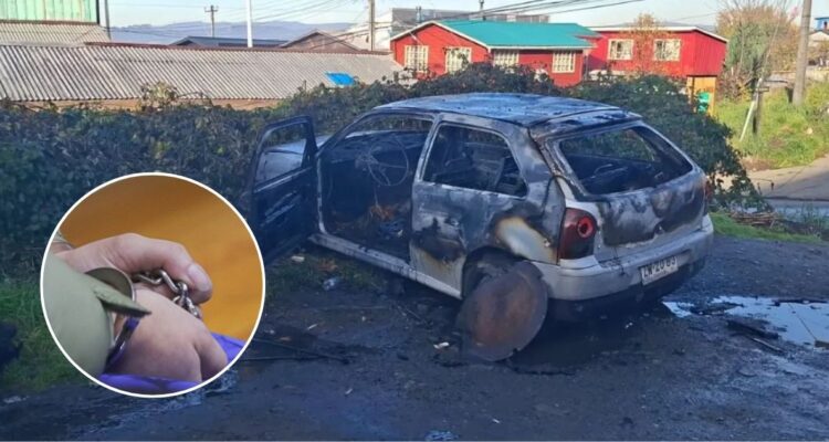Prisión preventiva para acusada de quemar vehículo de su expareja en Quellón: también dañó un taxi