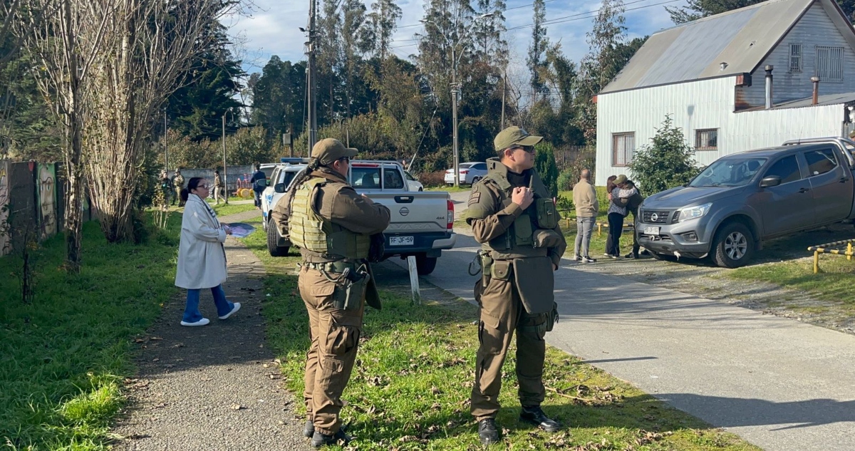 Reconstitución de escena por muerte de carabinero en Puerto Varas