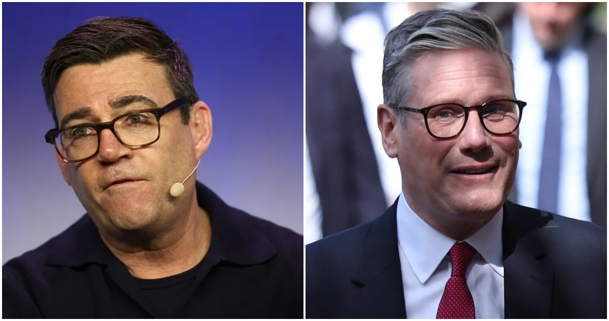 El alcalde de Manchester, Andy Burnham, y el primer ministro del Reino Unido, Keir Starmer