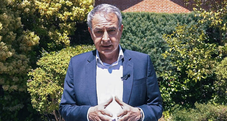 Captura del video enviado por el expresidente del Gobierno José Luis Rodríguez Zapatero