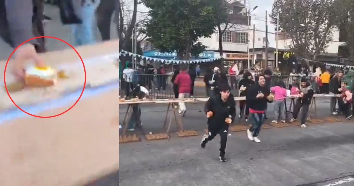 Descontrol en Argentina por sándwich gigante: derribaron vallas para robar porciones y otros elementos