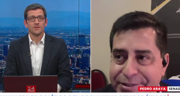 Nicolás Vial y Pedro Araya en entrevista de 24 horas interrumpida por sismo en el norte de Chile