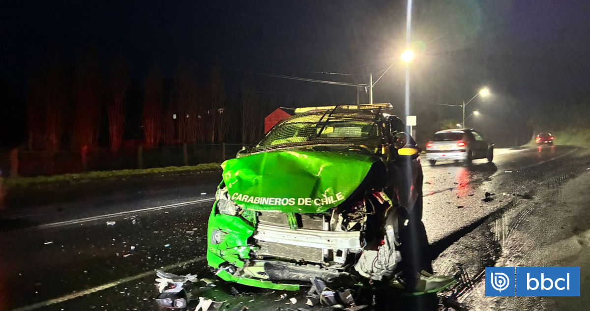Con 1,29 gramos de alcohol: conductor ebrio choca patrulla en Chiloé y deja dos carabineros heridos