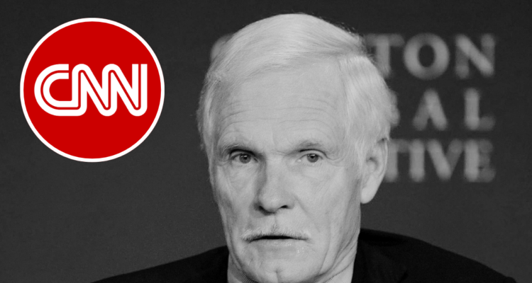 Ted Turner y logo de CNN