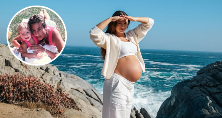 Tita Ureta y en miniatura junto a su madre, Paulina Fischer
