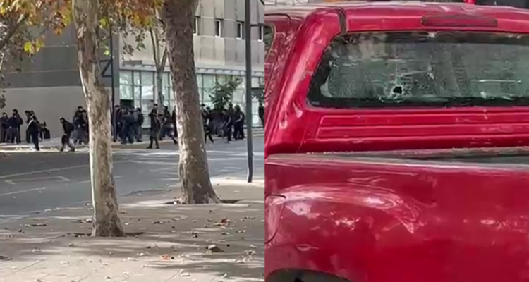 Toma en Liceo Lastarria: estudiantes bloquean calle y se enfrentan a golpes con un conductor