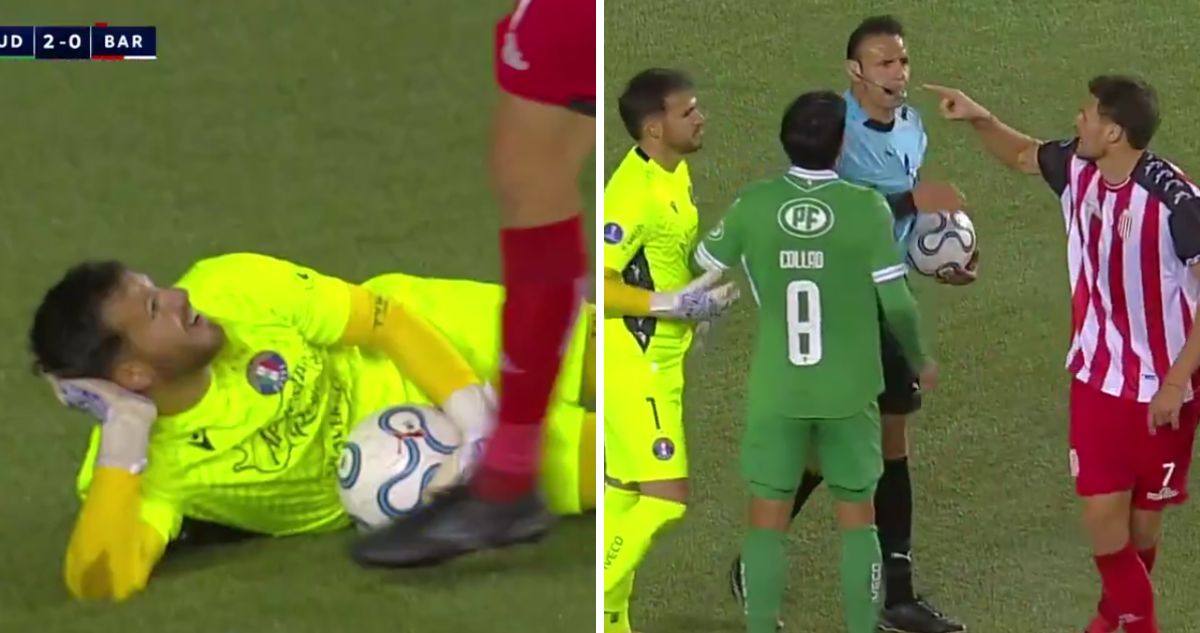 Tomás Ahumada enfureció a todo Barracas con provocador gesto en Copa Sudamericana.