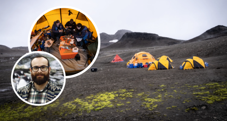Campamento en la Antártica