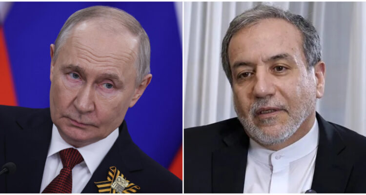 El presidente de Rusia, Vladimir Putin, y el canciller de Irán, Abás Araqchí