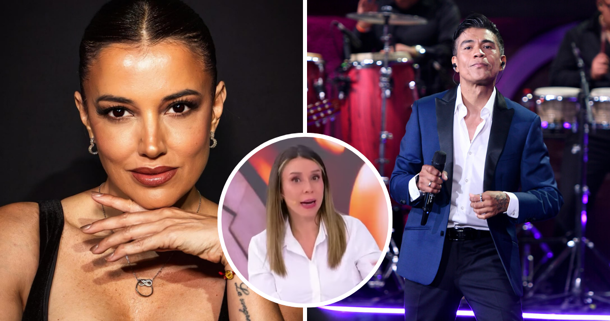 Yamila Reyna y Américo junto a miniatura de Ceci Gutiérrez