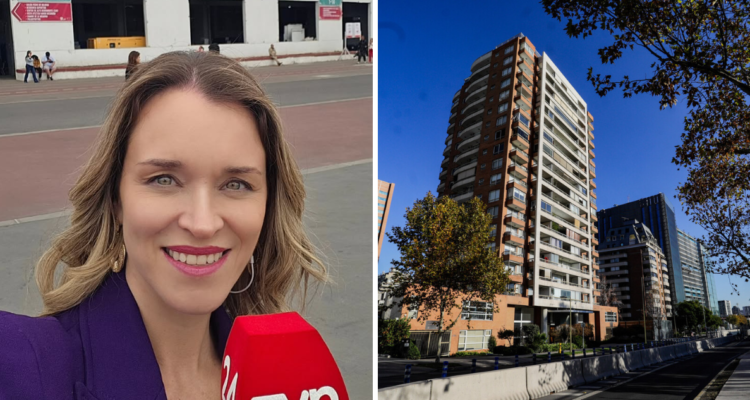 Carla Zunino y edificio desde el que cayó niña de 2 años en Las Condes