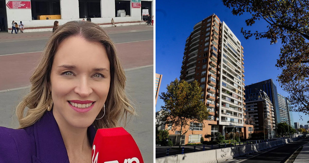 Carla Zunino y edificio desde el que cayó niña de 2 años en Las Condes