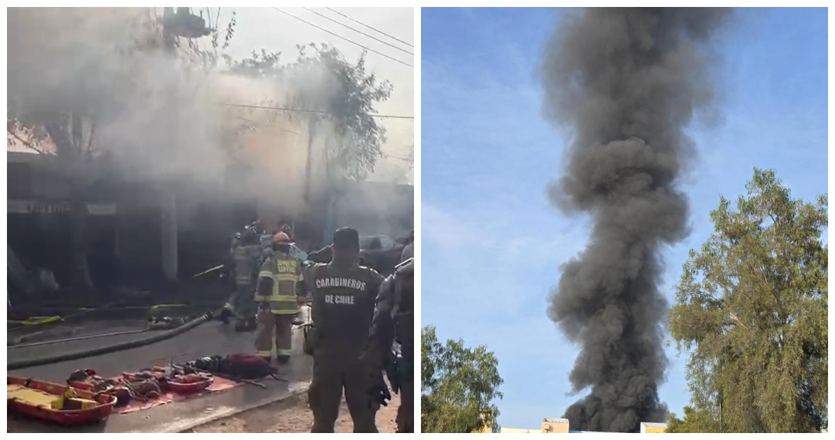 Al menos tres viviendas afectadas por incendio en Estación Central que generó densa columna de humo
