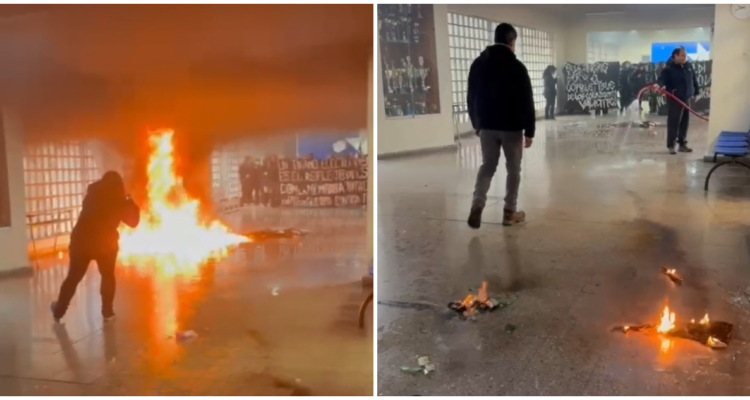 VIDEO | Alumnas protagonizan principio de incendio durante protesta en Liceo Tajamar de Providencia