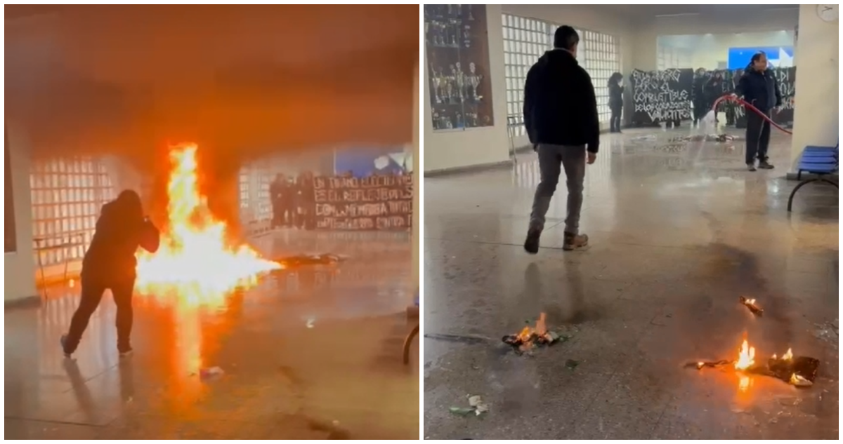 VIDEO | Alumnas protagonizan principio de incendio durante protesta en Liceo Tajamar de Providencia