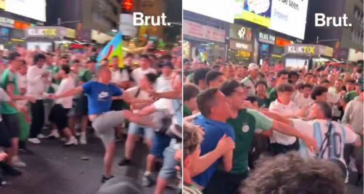 Hinchas de Argentina y Argelia en una brutal pelea en Nueva York previo a duelo del Mundial
