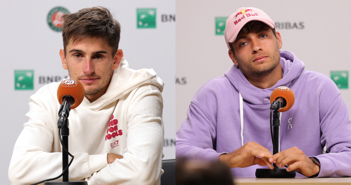 Arnaldi y Cobolli en conferencia de prensa de Roland Garros