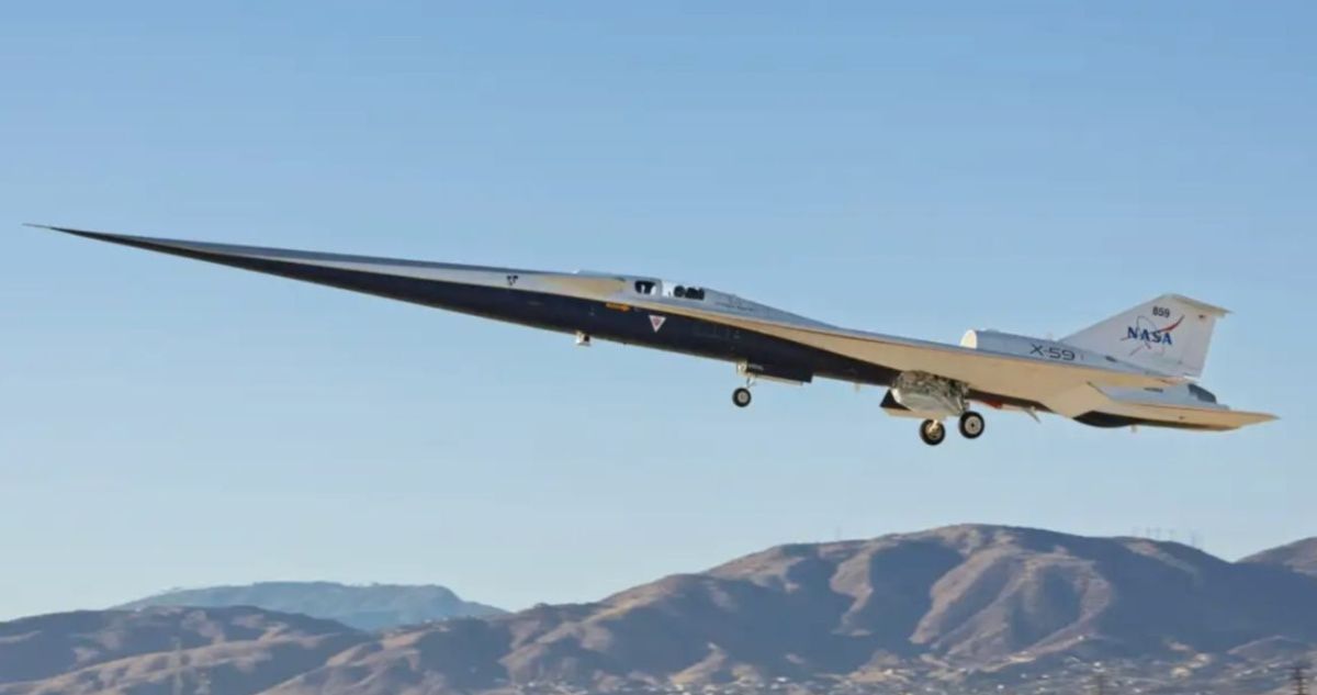 Así es el avión supersónico X-59 de la NASA que planea unir Londres y Nueva York en tan solo 3 horas