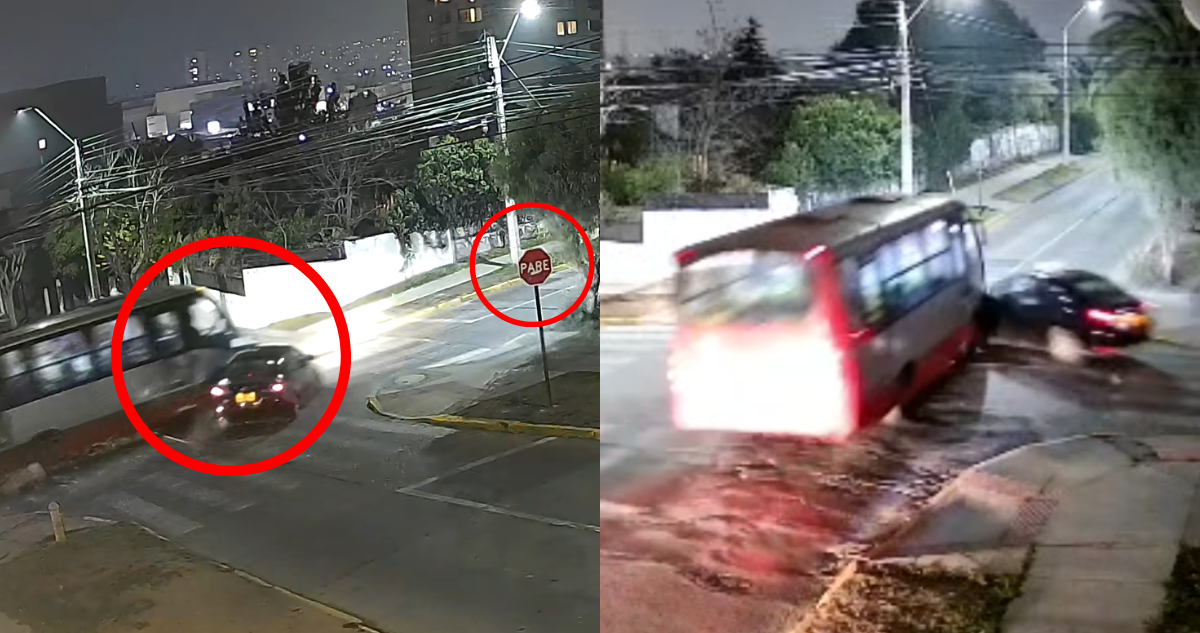 VIDEO | Captan colisión de colectivo con micro en Quilpué: auto no respetó pare y dejó 4 lesionados
