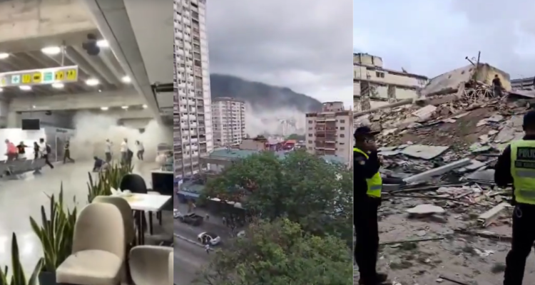 Edificios colapsaron en Caracas: Videos captan momento exacto de terremotos 7.2 y 7.5 en Venezuela
