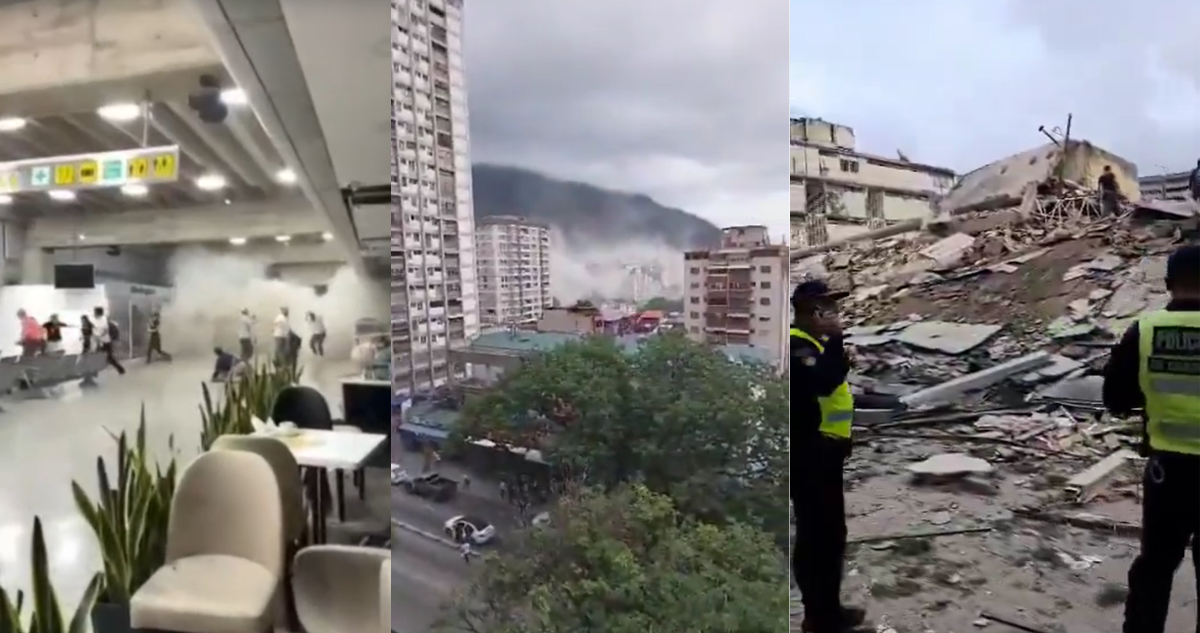 Edificios colapsaron en Caracas: Videos captan momento exacto de terremotos 7.2 y 7.5 en Venezuela