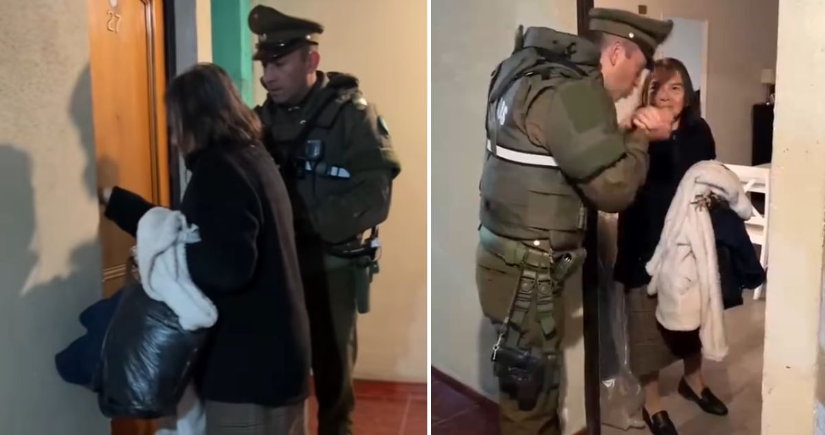 VIDEO | Carabinero se vuelve viral por ayuda a adulta mayor perdida a volver a su domicilio