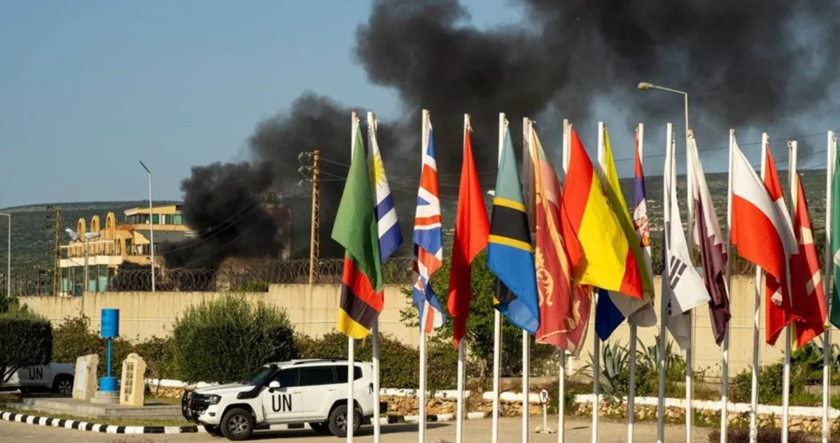 Imagen de un ataque en las proximidades de una de las posiciones de la ONU en Naqoura el pasado13 de mayo