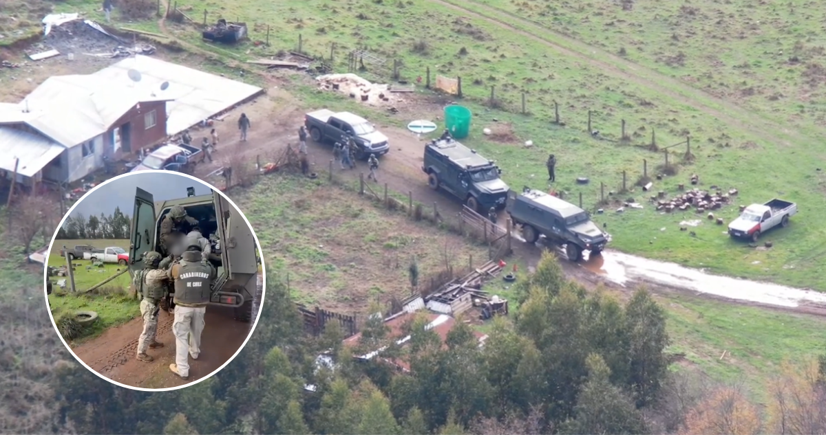 Carabineros allana comunidad mapuche Melinao Licán y detiene a 3 personas en Ercilla: se incautó armas y drogas