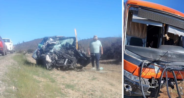 Dos personas muertas y más de 20 lesionados deja colisión entre automóvil y bus en Casablanca