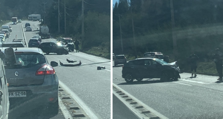 Colisión entre dos vehículos provoca congestión cerca de Jardín Botánico en Viña del Mar