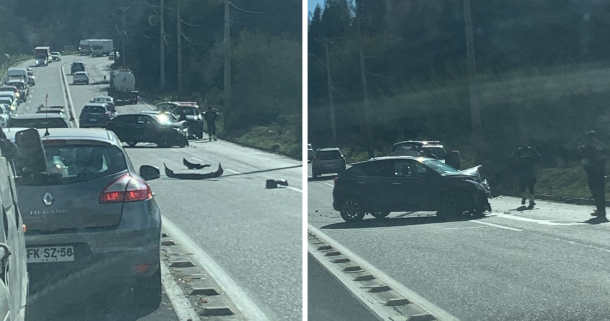 Colisión entre dos vehículos provoca congestión cerca de Jardín Botánico en Viña del Mar