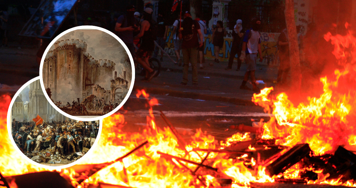 Barricadas en Estallido Social. Ilustraciones relativas a la Revolución Francesa.