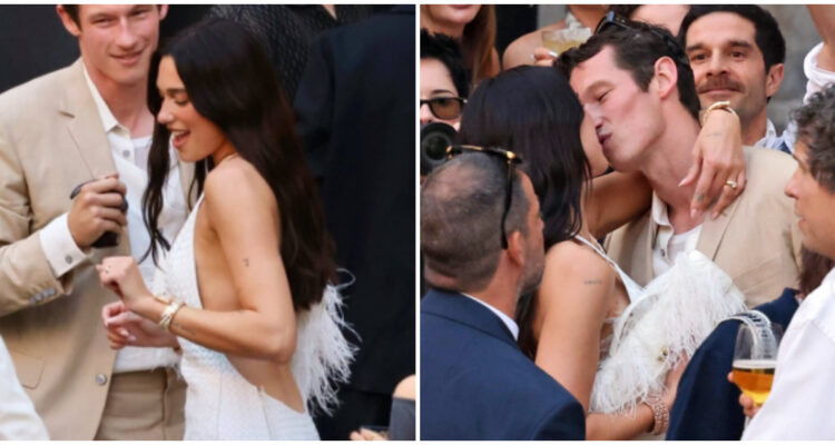 De blanco y con plumas: Dua Lipa y Callum Turner inauguran festejos de su boda en Palermo