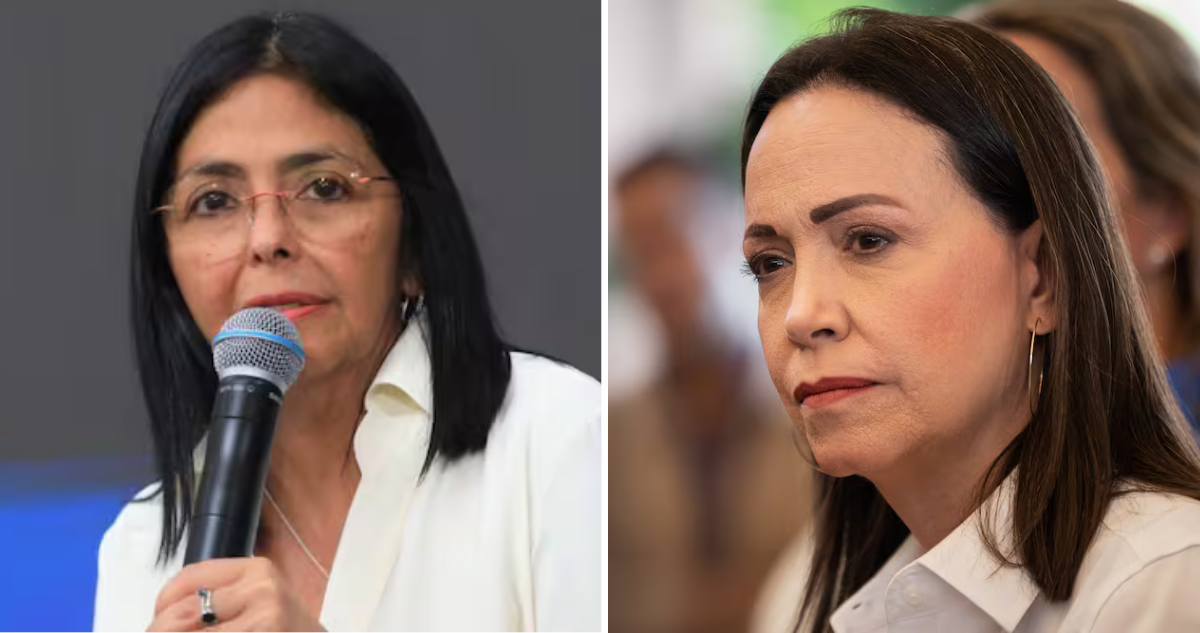 Delcy Rodríguez y María Corina Machado