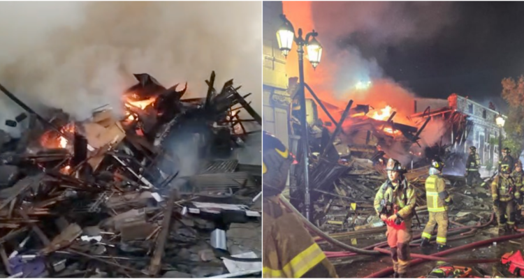 Completamente destruida tras derrumbe: así quedó casona incendiada en el centro de Santiago