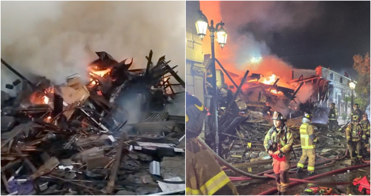 Completamente destruida tras derrumbe: así quedó casona incendiada en el centro de Santiago