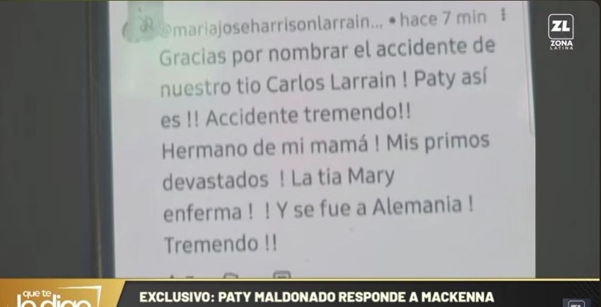 La "prueba" de Patricia Maldonado para acusar a Pablo Mackenna de asesino