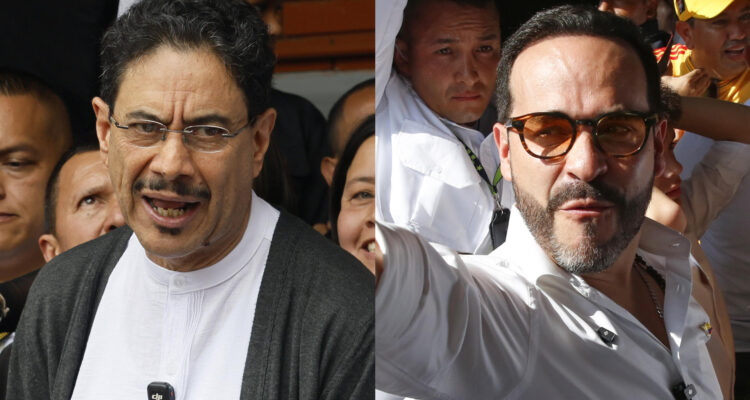 El candidato oficialista Pacto Histórico, Iván Cepeda, y Abelardo de la Espriella del movimiento Defensores de la Patria